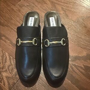 Steve Madden Kandi Leather black Slip on Mules size 9